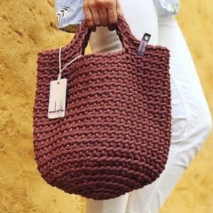 Handknitted Crochet Bucket Bag Hamdmade